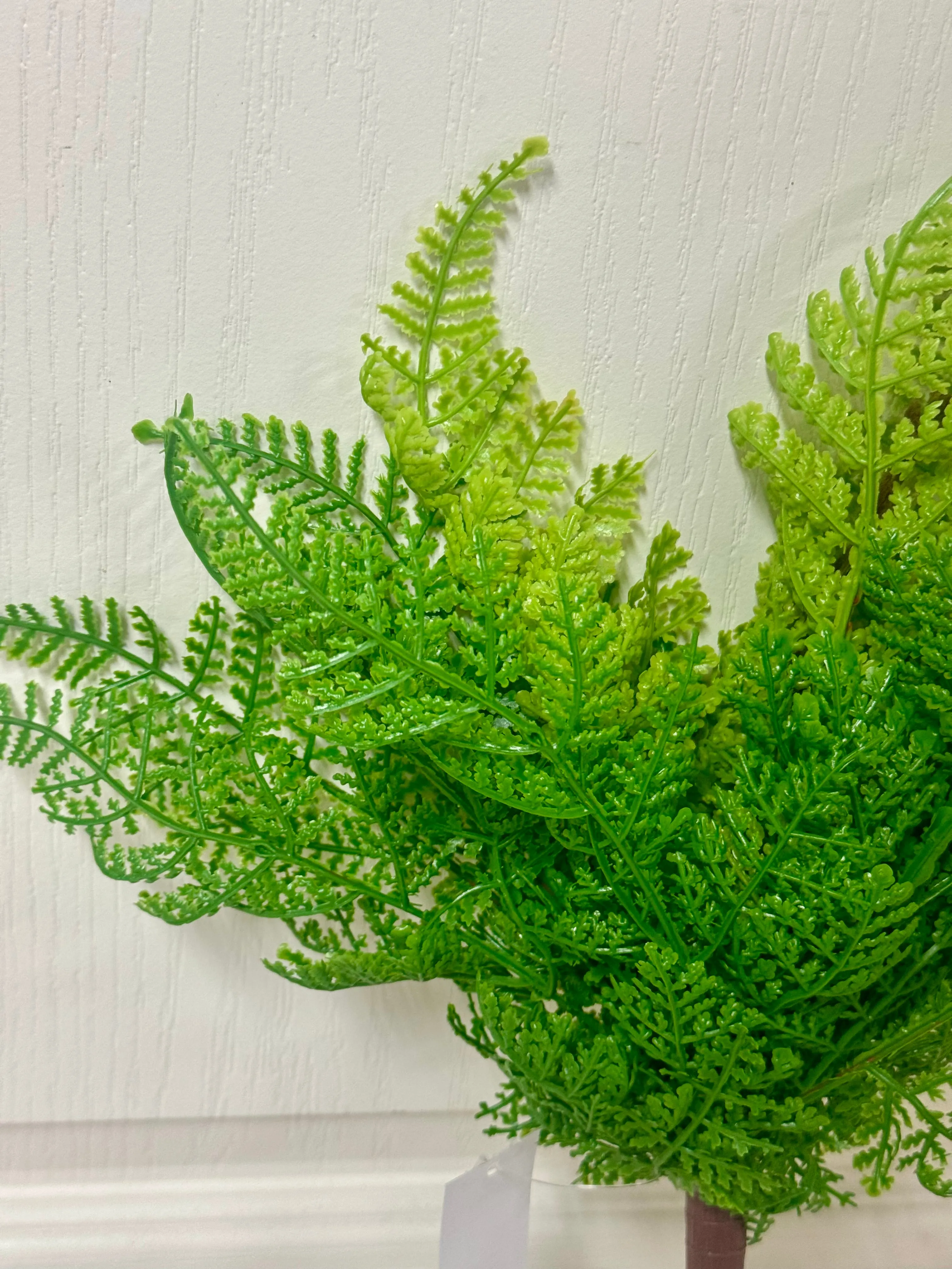 13 Inch Green Leather Fern Spray