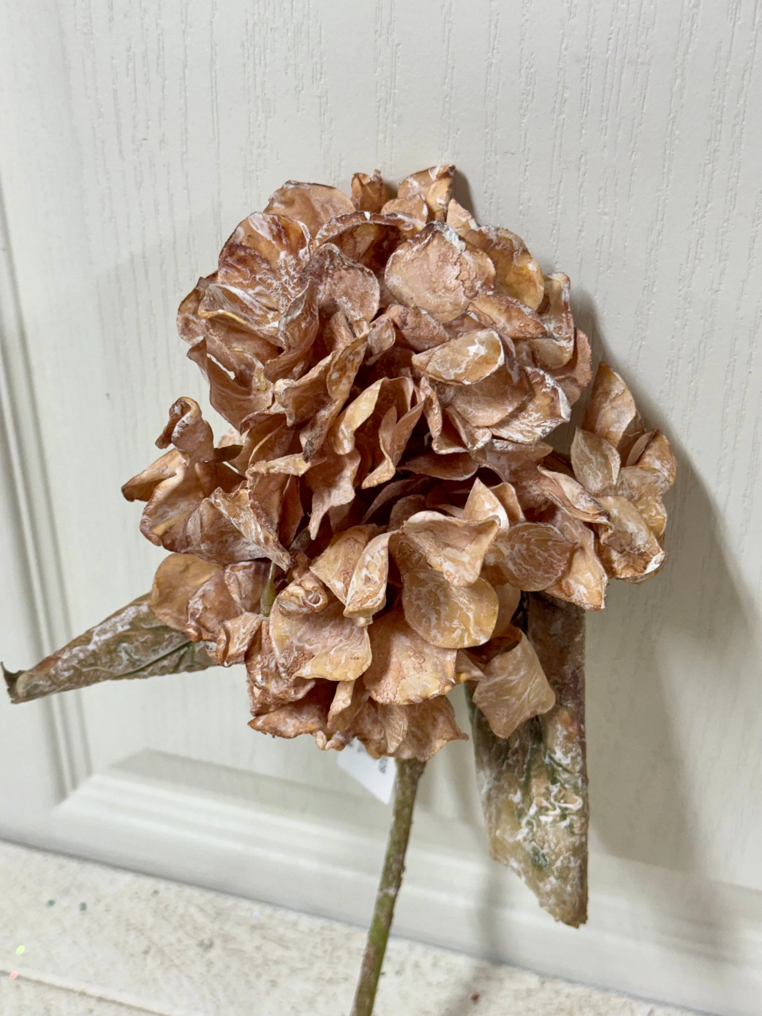 13 Inch Yellow Dried Hydrangea Spray